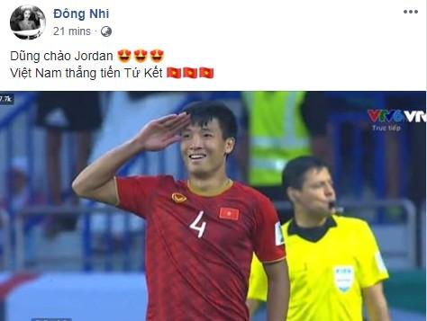 Sao Việt mừng đội tuyển VN thắng Jordan vào tứ kết Asian Cup 2019 