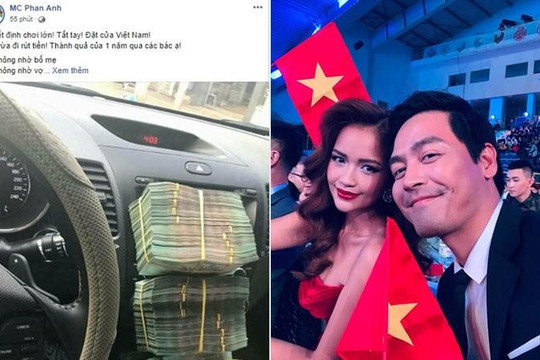 Gặp Nhật Bản ở tứ kết, MC Phan Anh khoe chồng cọc tiền khủng đặt cửa Việt Nam