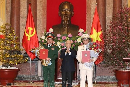 Phong hàm Đại tướng với Bộ trưởng Tô Lâm và Chủ nhiệm Tổng cục Chính trị Lương Cường