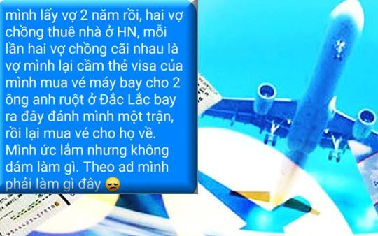 Vợ mua vé máy bay cho 2 anh từ Đắk Lắk vào Hà Nội đánh chồng khi cãi nhau?!
