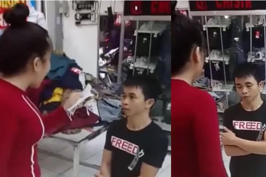 Clip bóp ngực đồng nghiệp nữ ở cửa hàng quần áo, kẻ bệnh hoạn quỳ xin tha