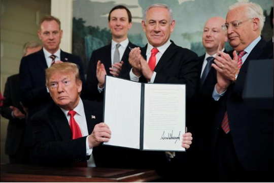 Ông Trump ký sắc lệnh công nhận chủ quyền Israel đối với Cao nguyên Golan