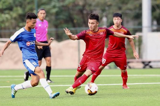 U.18 Việt Nam đấu tập, kiểm tra đội hình chuẩn bị du đấu tại Hồng Kông