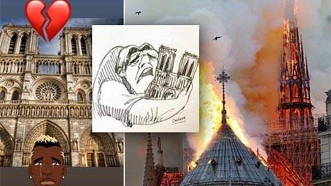 Mbappe, Neymar, Pogba đau buồn khi Nhà thờ Đức Bà Paris bốc cháy 