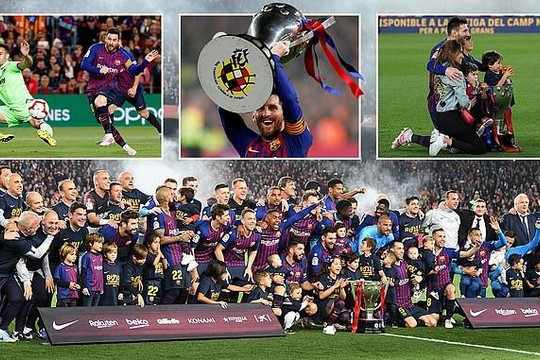 Messi ghi bàn trong ngày Barca nâng cúp vô địch La Liga sớm 