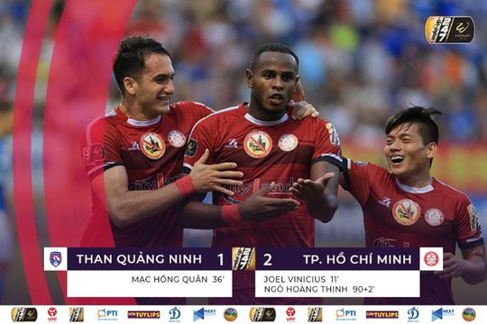 Hạ Than Quảng Ninh ở phút 90+2, TP.HCM giữ vững ngôi đầu V.League 