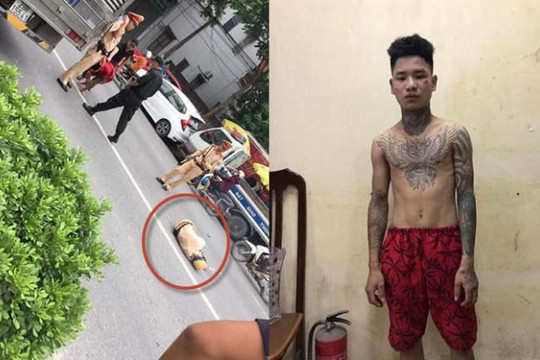 Thanh niên xăm hình cú mèo ốm đòn vì vượt chốt tông CSGT Hà Nội đến gãy đầu xe 