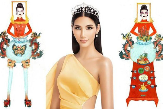Bất ngờ khi trang phục 'Bàn thờ' lọt top được bình chọn nhiều nhất cho Hoàng Thùy tại Miss Universe