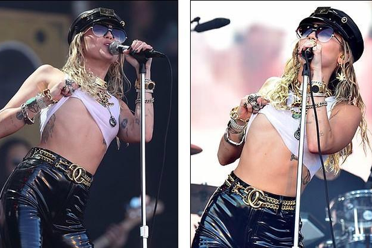 Miley Cyrus bị chỉ trích vì hành động biểu diễn khiêu gợi dung tục tại lễ hội âm nhạc 