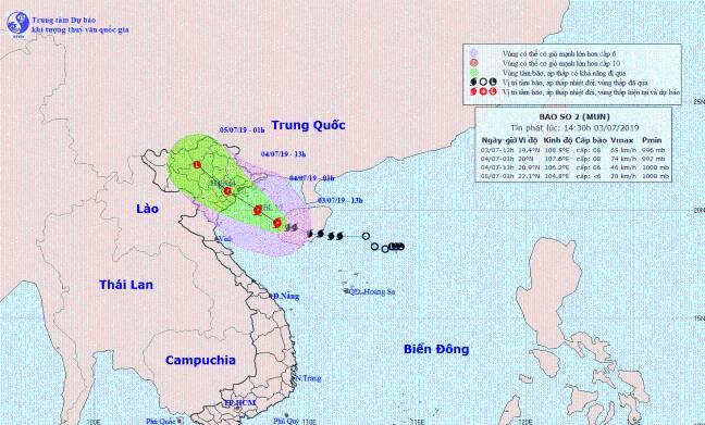 Tin khẩn cấp: Bão số 2 giật cấp 10 sẽ đi vào Quảng Ninh-Ninh Bình