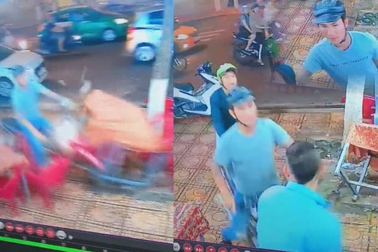 Clip giang hồ Nha Trang lái xe tông bàn ghế và bảo vệ quán nhậu, khách sợ bỏ chạy