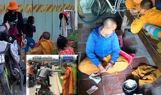 Lật tẩy nhóm giả sư chùa, dắt lũ trẻ đi xin tiền dưới nắng nóng ở xa lộ Hà Nội