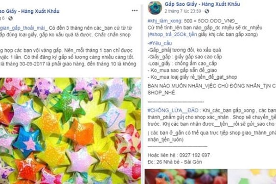 Fanpage lừa gấp 500 sao giấy có 500 ngàn: Nữ sinh khóc hận vì mất tiền, tốn công