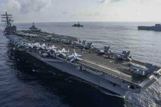 Cận cảnh tàu USS Ronald Reagan của Mỹ đang hoạt động ở Biển Đông