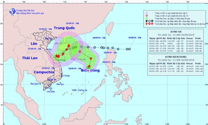 Hình thành cùng lúc 2 cơn bão và áp thấp nhiệt đới trên biển Đông