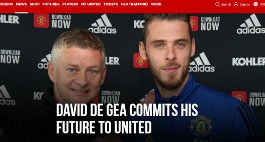De Gea gia hạn hợp đồng với Man United đến 2023, Solskjaer nói gì?