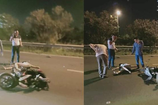 Cô gái nằm im giữa Đại lộ Thăng Long, nghi đi xe máy ngược chiều bị tai nạn tử vong 