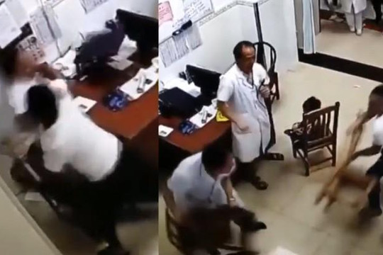 Clip người nhà bệnh nhân với bác sĩ đấm đá, cầm ghế phang nhau không phải ở Việt Nam