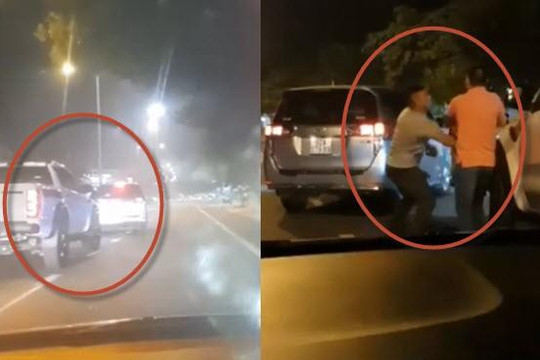 Clip tài xế ô tô ở Quảng Nam ốm đòn vì đánh võng cà khịa xe bán tải phía sau