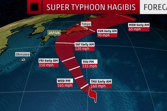 Nhiều chuyến bay giữa Việt Nam và Nhật phải huỷ vì siêu bão Hagibis 