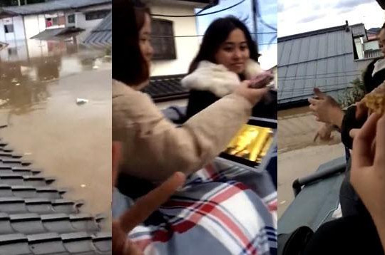 Bão Hagibis làm ngập nhà, 7 cô gái Việt ở Nhật trốn kịp lên nóc ngồi ăn mỳ tôm