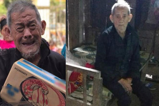 Hoàn cảnh bi thương của cụ ông 82 tuổi khóc nghẹn khi được tặng thùng mì tôm