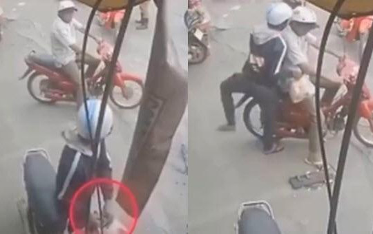 Clip đạo chích trộm túi thịt heo của người bán bánh mỳ ở Biên Hòa gây ngỡ ngàng