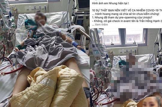 Sự thật ảnh người nhiễm nCoV đầu tiên ở Hà Nội đeo ống thở trên giường bệnh?