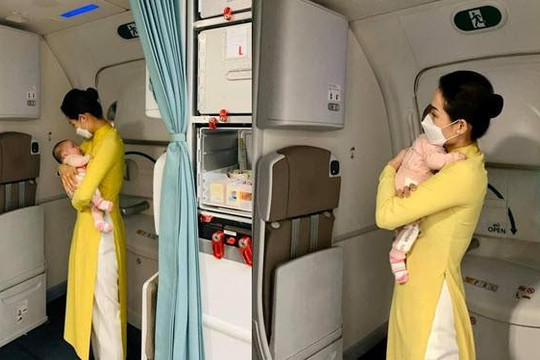 Chuyện cảm động về nữ tiếp viên Vietnam Airlines ôm bé 2 tháng tuổi trên máy bay