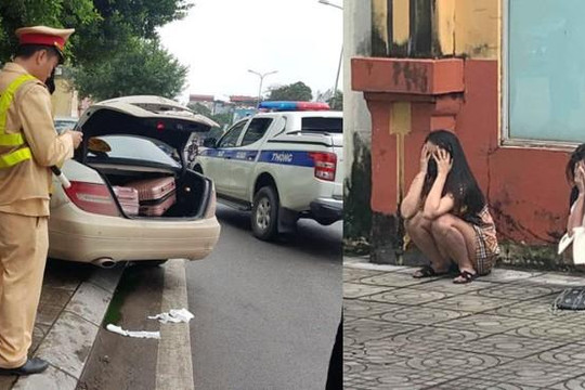 2 cô gái chơi ma túy xong về quê tránh dịch, ô tô trốn chạy CSGT tông cột điện