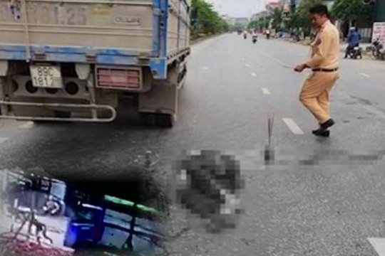 Clip người đàn ông Bắc Ninh chạy qua đường bị xe tải cán chết