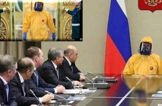 Thực hư ảnh Tổng thống Putin mặc đồ bảo hộ chống COVID-19 đi họp?