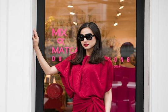 Hoa hậu ảnh Dương Mỹ Linh rực rỡ với sắc đỏ, lẻ loi trong ngày Valentine