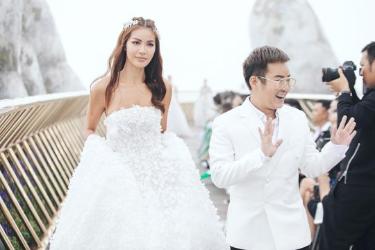 Minh Tú khoác áo cưới kết từ 50.000 cánh hoa của nhà thiết kế Chung Thanh Phong