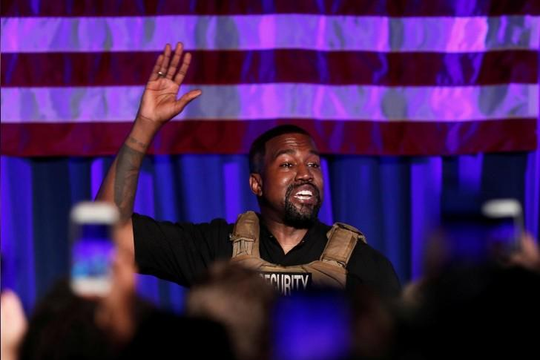 Rapper Kanye West khóc nấc vì nạn phá thai khi vận động tranh cử tổng thống