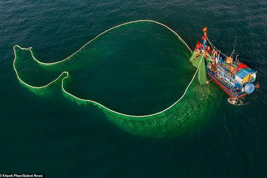 Báo Anh đăng tải bộ ảnh ngư dân tung lưới đánh cá ở Phú Yên đẹp mê hoặc