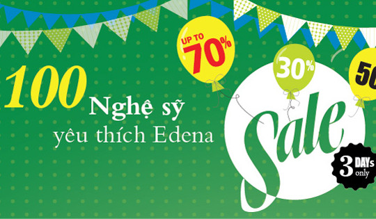 Edena giảm giá 80% trong 3 ngày Crazy sale