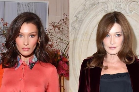 Siêu mẫu Bella Hadid tạo dáng với cựu Đệ nhất phu nhân Pháp Carla Bruni trên bìa Elle Pháp tháng 3