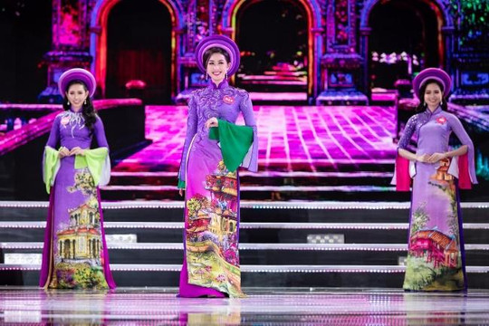 Ngắm bộ sưu tập áo dài ‘Gót khuê’ tại chung kết Hoa hậu Việt Nam 2018