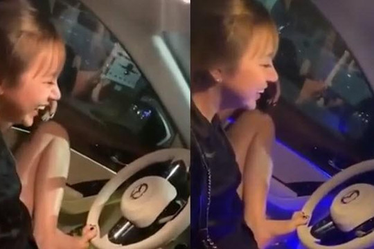 Mỹ nữ dùng chân điều khiển ô tô chở con gái nhỏ quay clip câu view: Phạt ra sao?