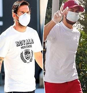 Messi đeo khẩu trang, găng tay căng thẳng đi kiểm tra y tế