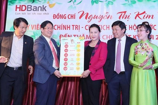 Chủ tịch Quốc hội Nguyễn Thị Kim Ngân thăm và chúc Tết HDBank, Vietjet ngày đầu năm mới