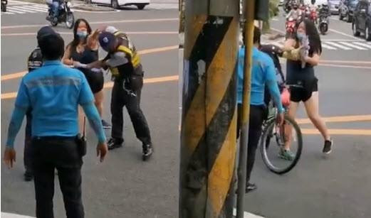 Clip cô gái Trung Quốc hổ báo nhổ nước bọt, đánh CSGT lẫn người dân trên phố