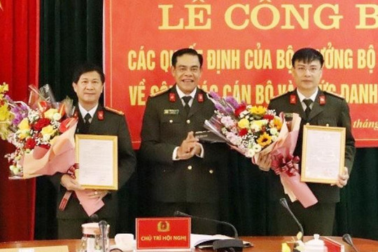 Bổ nhiệm 2 thủ trưởng cơ quan điều tra Công an tỉnh Hà Tĩnh