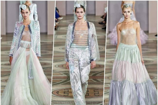 Hàng loạt người mẫu ngực trần trong BST Haute Couture Thu 2019 của Giorgio Armani