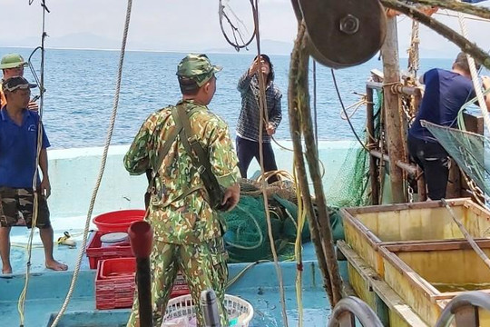 Bộ đội biên phòng nổ súng truy bắt tàu giã cào khai thác hải sản trái phép