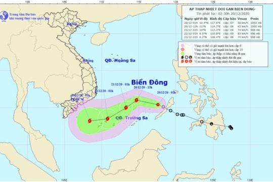 Áp thấp nhiệt đới vào Biển Đông, có khả năng mạnh lên thành bão