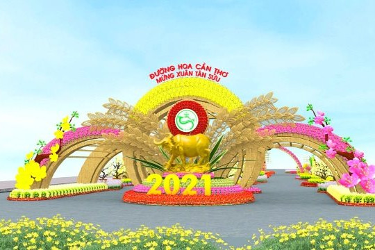 Huy động 40.000 giỏ hoa khắp nơi làm đường hoa nghệ thuật Tết 2021 ở Cần Thơ