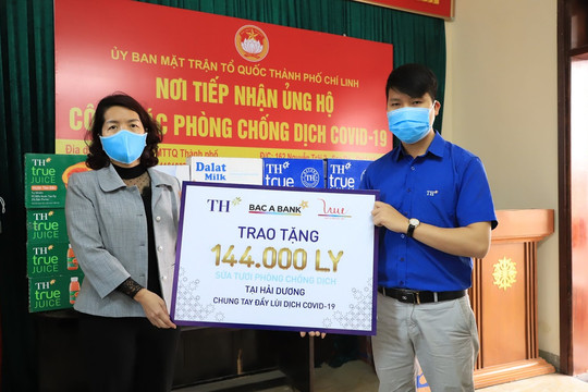 Tập đoàn TH tặng hơn 200.000 ly sữa tươi và đồ uống, chung tay đẩy lùi Covid-19 tại Hải Dương, Quảng Ninh