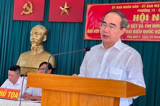 Các cử tri đồng ý giới thiệu ông Nguyễn Thiện Nhân ứng cử đại biểu Quốc hội